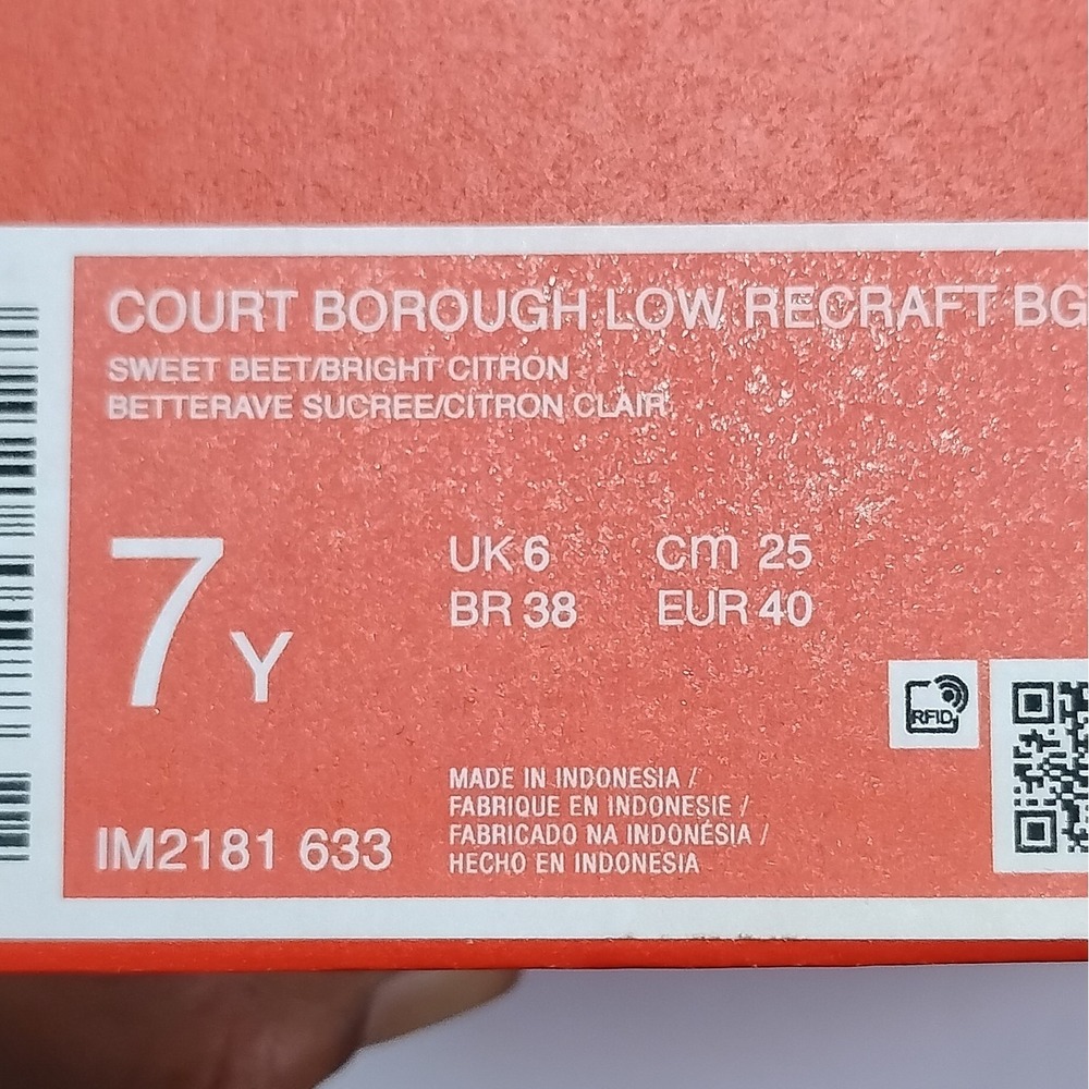 Nike Court Borough Low Recraft "Sweet Beet" and "Cornet Blue"" Kids Sneaker  7Y - Picture 6 of 6